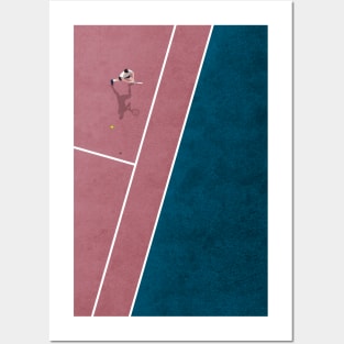 Tennis Player | Aerial Illustration Posters and Art